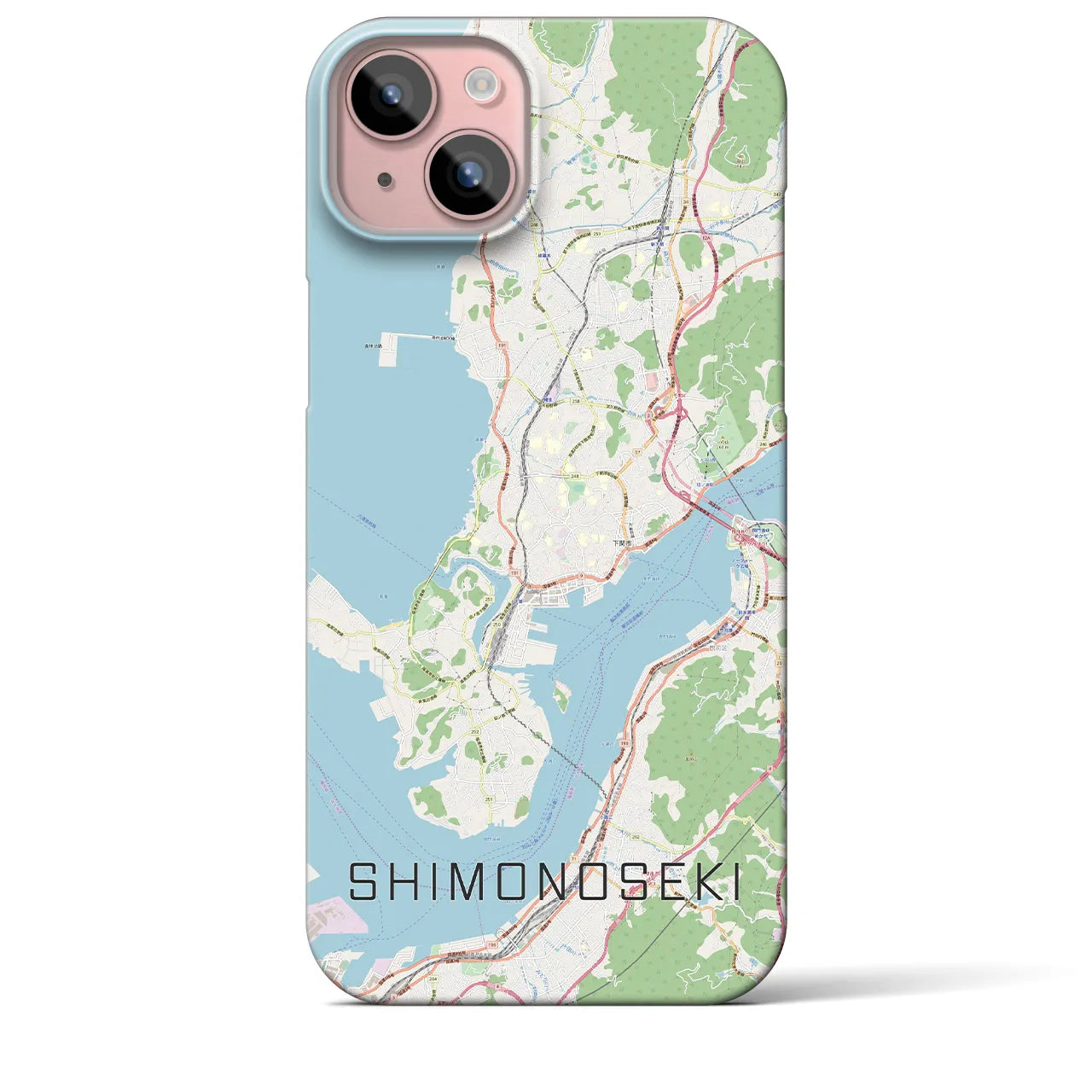 【下関（山口県）】地図柄iPhoneケース（バックカバータイプ）