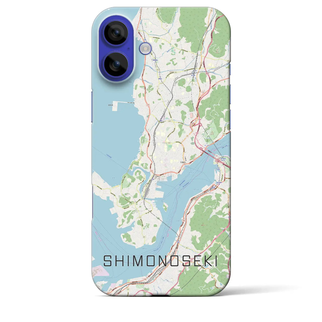 【下関（山口県）】地図柄iPhoneケース（バックカバータイプ）ナチュラル・iPhone 16 Pro Max 用