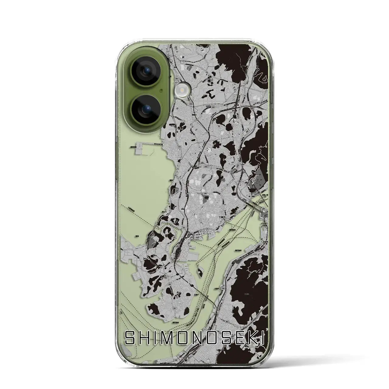 【下関（山口県）】地図柄iPhoneケース（クリアタイプ）モノトーン・iPhone 17 Pro Max 用