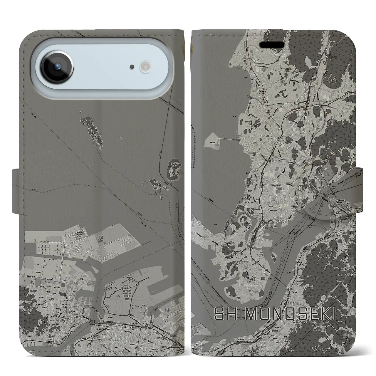 【下関（山口県）】地図柄iPhoneケース（手帳タイプ）