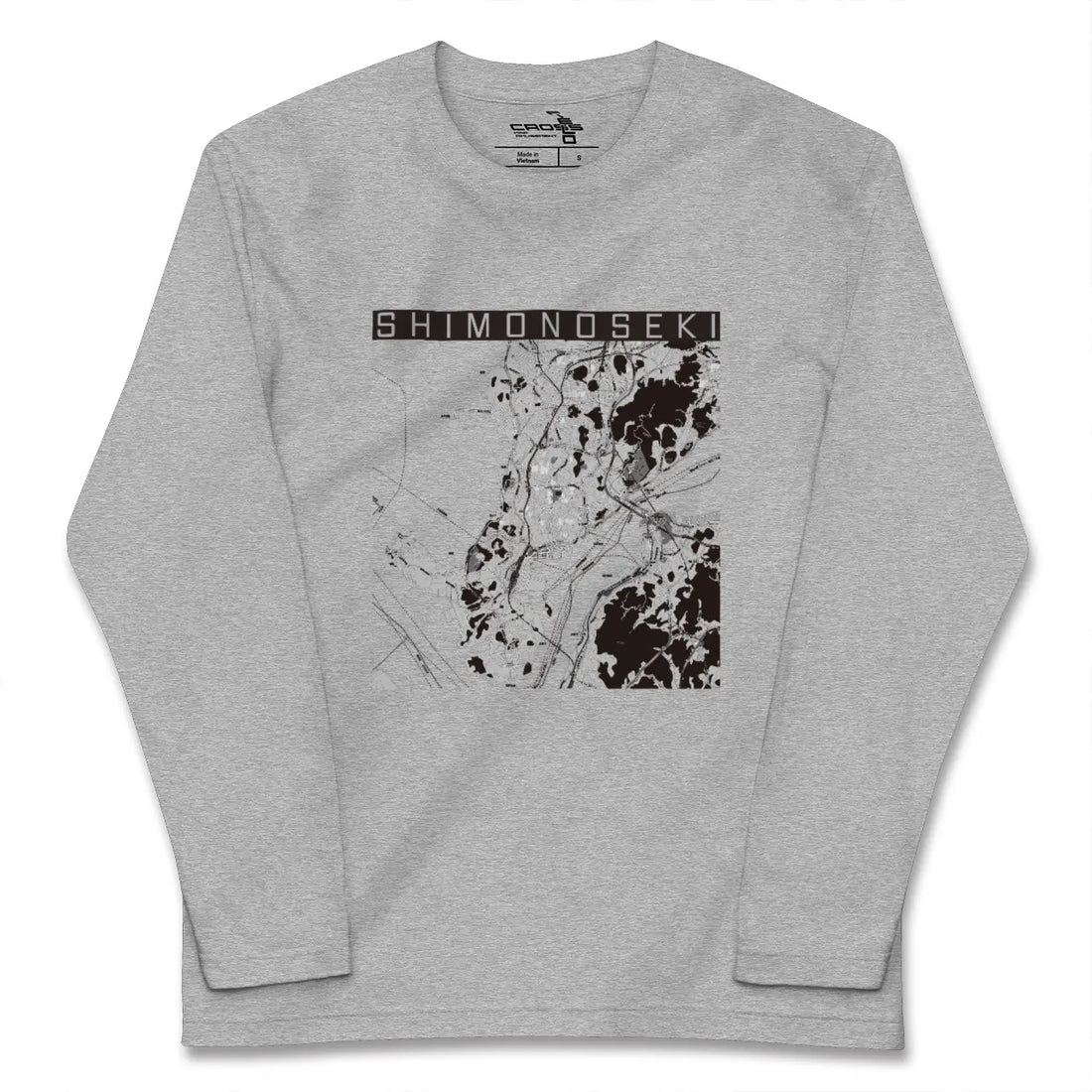 【下関（山口県）】地図柄ロングスリーブTシャツ