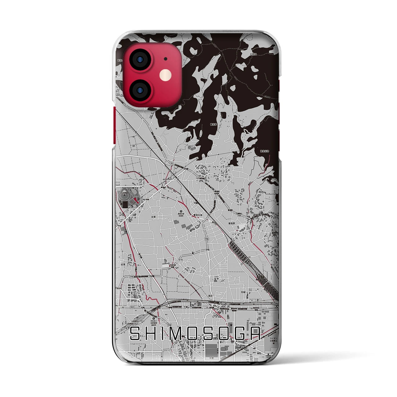 【下曽我（神奈川県）】地図柄iPhoneケース（クリアタイプ）