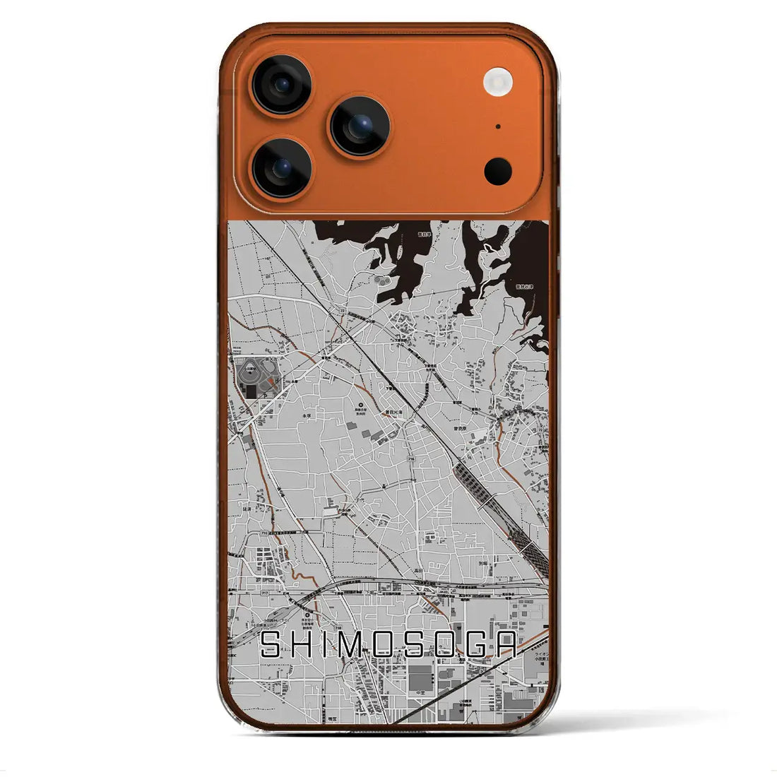 【下曽我（神奈川県）】地図柄iPhoneケース（クリアタイプ）モノトーン・iPhone 17 Pro Max 用