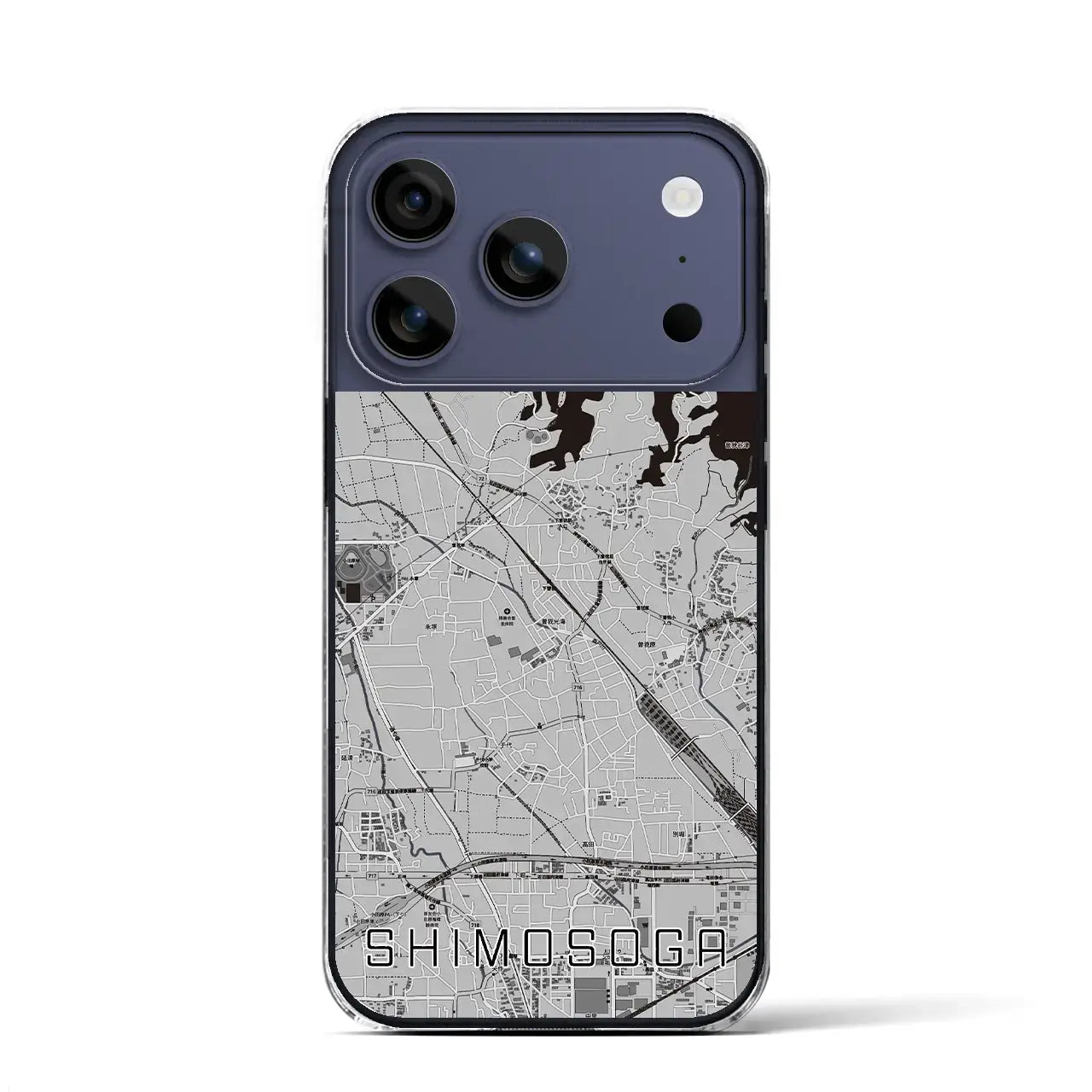 【下曽我（神奈川県）】地図柄iPhoneケース（クリアタイプ）モノトーン・iPhone 17 Pro Max 用