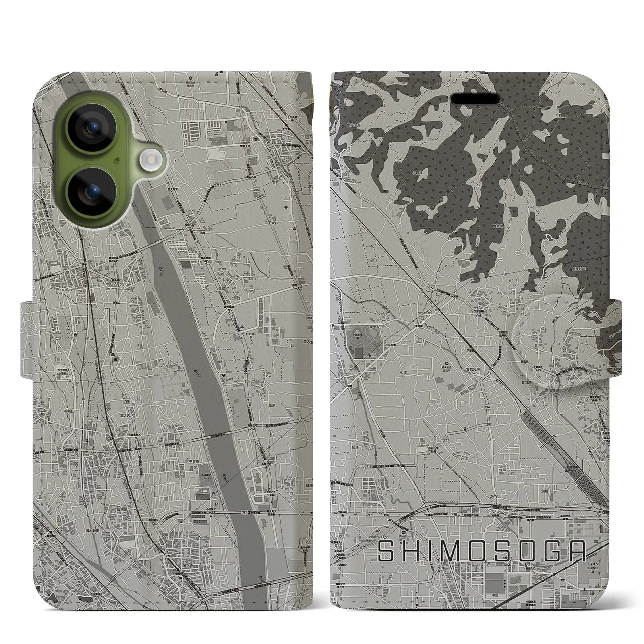 【下曽我（神奈川県）】地図柄iPhoneケース（手帳タイプ）