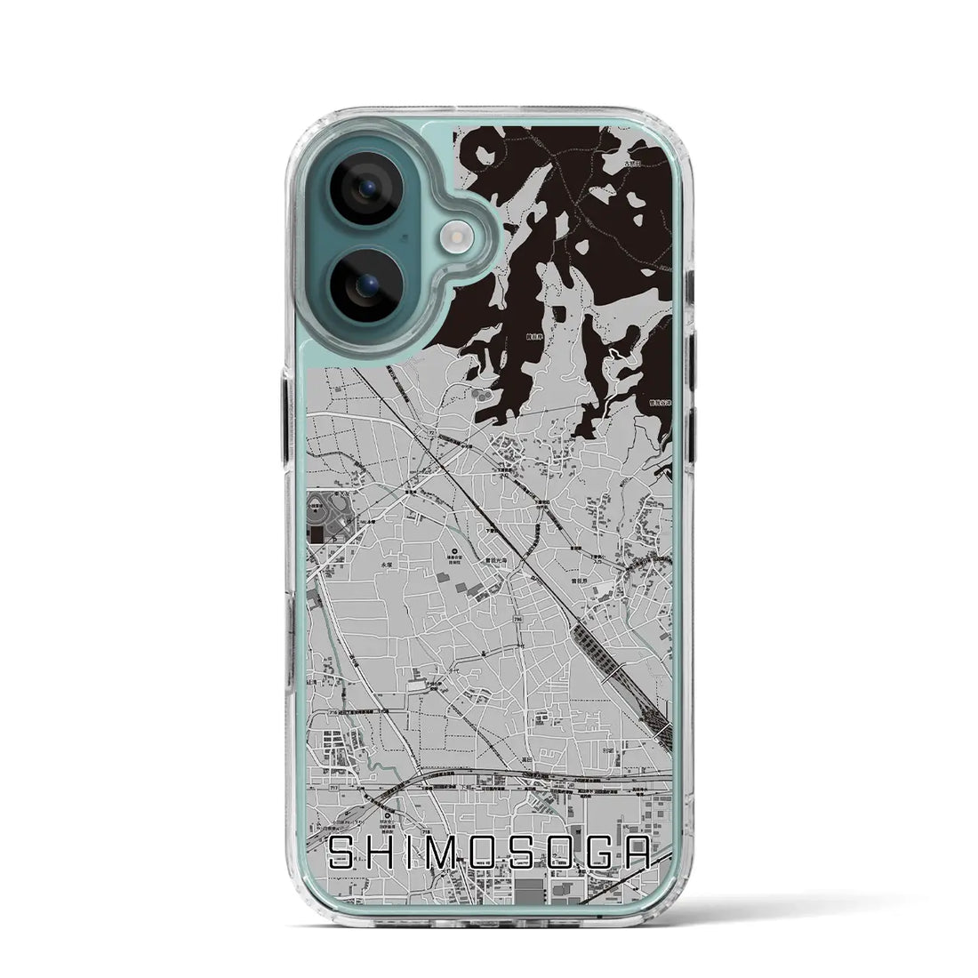【下曽我（神奈川県）】地図柄iPhoneケース（MagSafeタイプ）モノトーン・iPhone 16 Pro 用