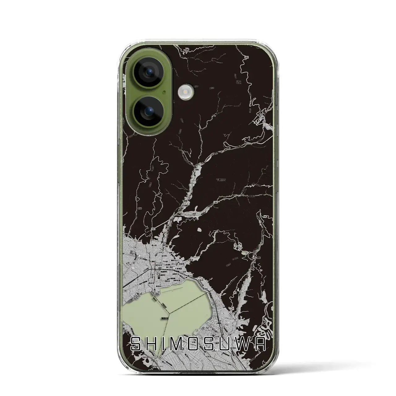 【下諏訪（長野県）】地図柄iPhoneケース（クリアタイプ）