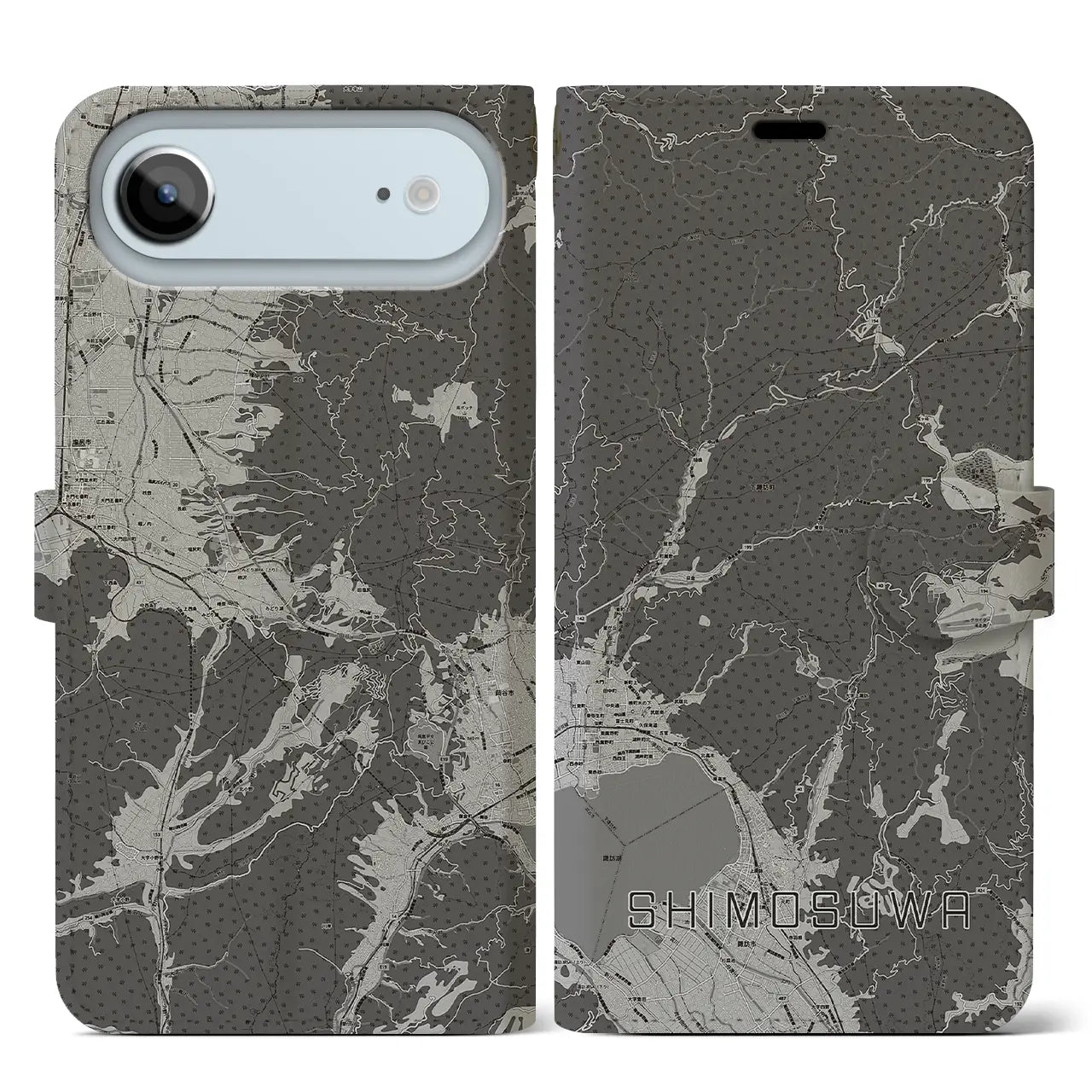 【下諏訪（長野県）】地図柄iPhoneケース（手帳タイプ）