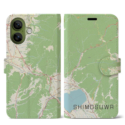 【下諏訪（長野県）】地図柄iPhoneケース（手帳タイプ）