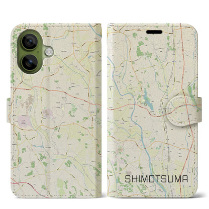 【下妻（茨城県）】地図柄iPhoneケース（手帳タイプ）