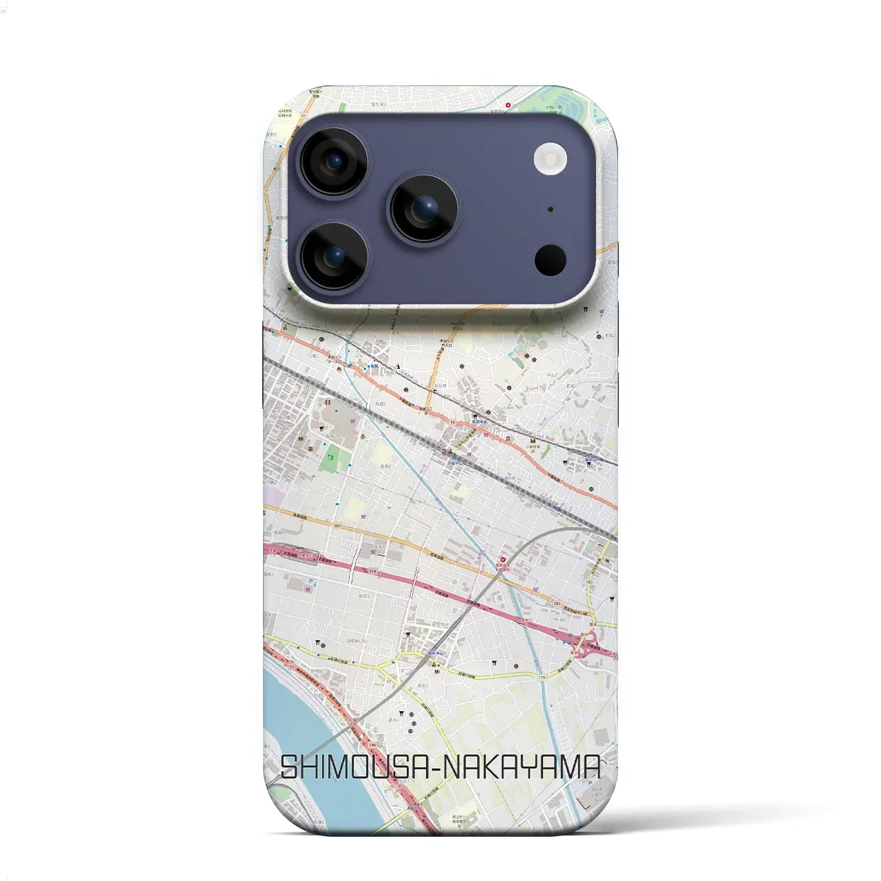 【下総中山（千葉県）】地図柄iPhoneケース（バックカバータイプ）