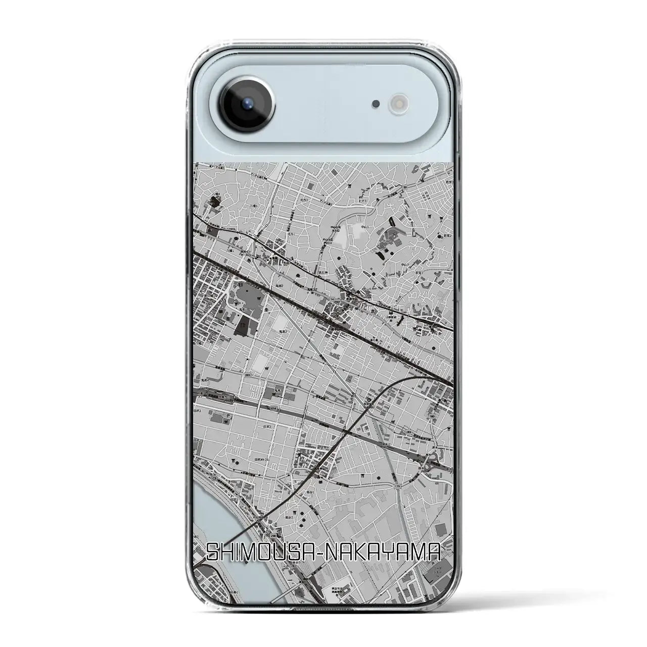 【下総中山（千葉県）】地図柄iPhoneケース（クリアタイプ）