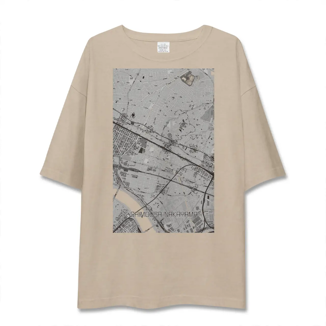 【下総中山（千葉県）】地図柄ビッグシルエットTシャツ