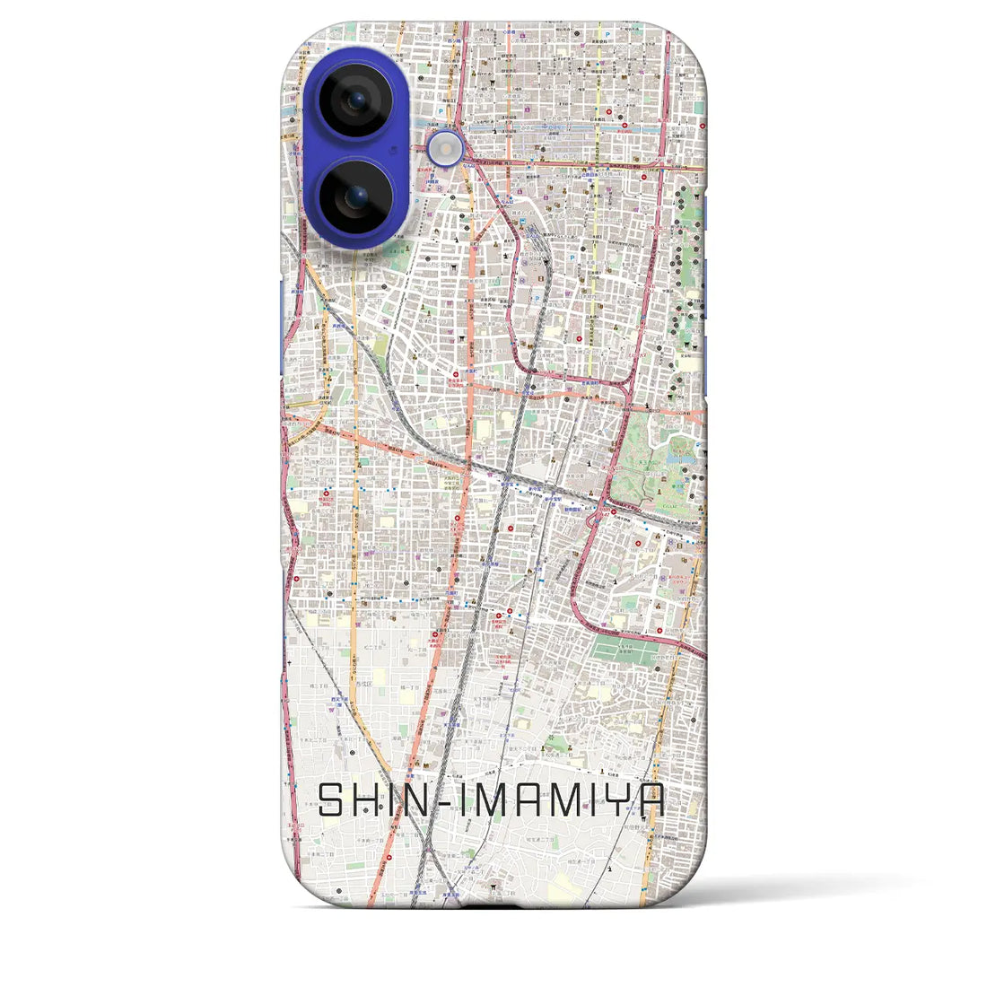 【新今宮(大阪府)】地図柄iPhoneケース(バックカバータイプ)ナチュラル・iPhone 16 Pro Max 用