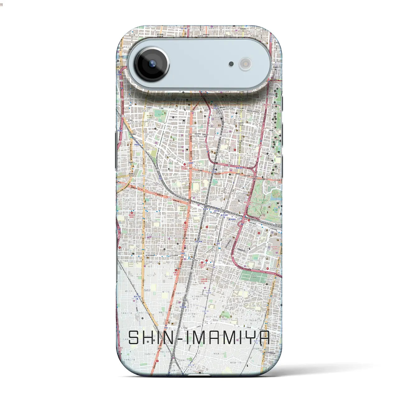 【新今宮（大阪府）】地図柄iPhoneケース（バックカバータイプ）