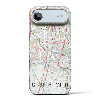 【新今宮（大阪府）】地図柄iPhoneケース（バックカバータイプ）