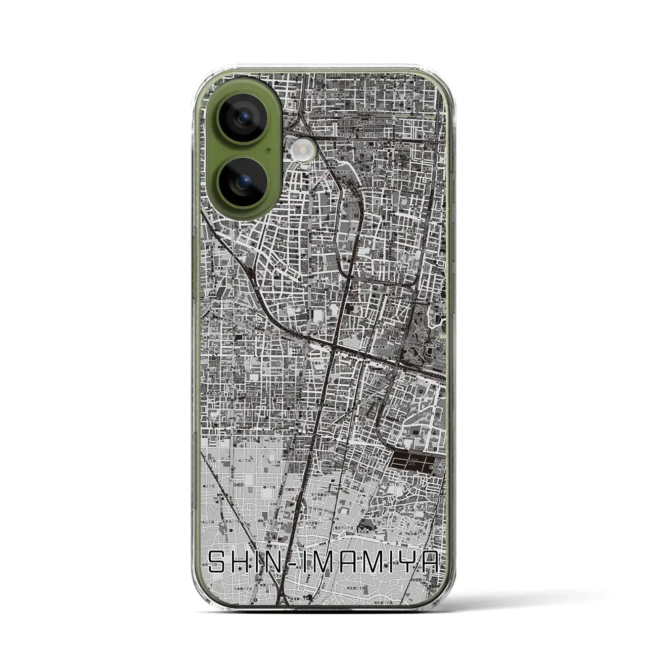 【新今宮（大阪府）】地図柄iPhoneケース（クリアタイプ）