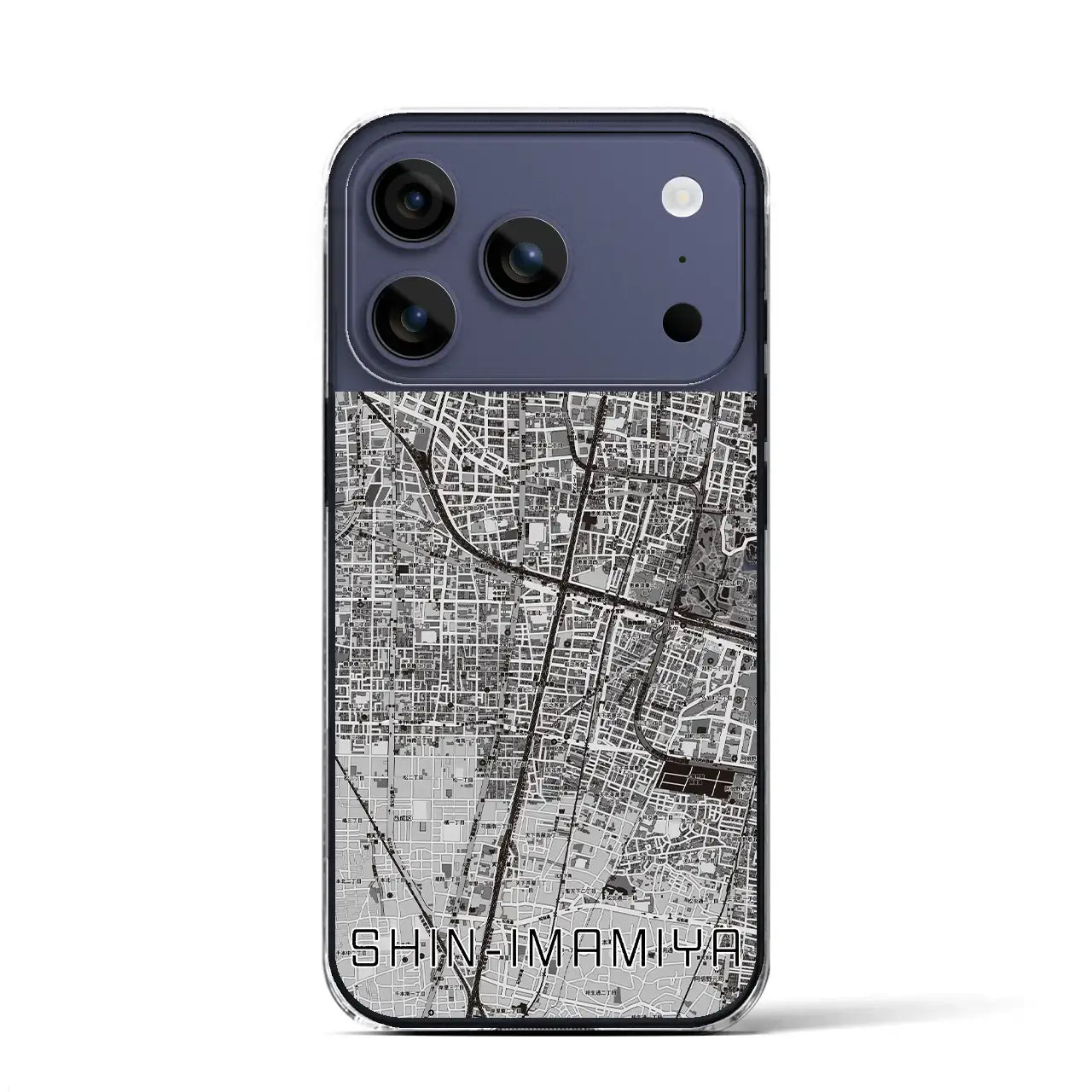 【新今宮（大阪府）】地図柄iPhoneケース（クリアタイプ）