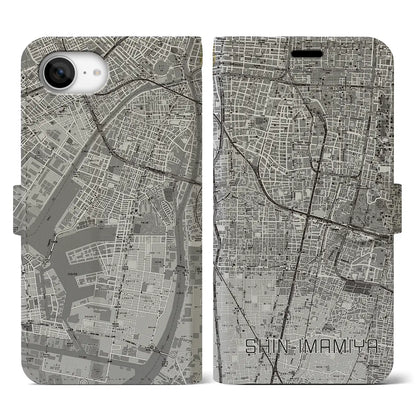 【新今宮（大阪府）】地図柄iPhoneケース（手帳タイプ）