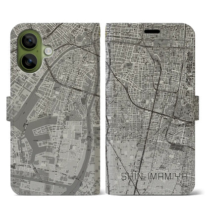 【新今宮（大阪府）】地図柄iPhoneケース（手帳タイプ）