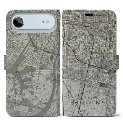 【新今宮（大阪府）】地図柄iPhoneケース（手帳タイプ）