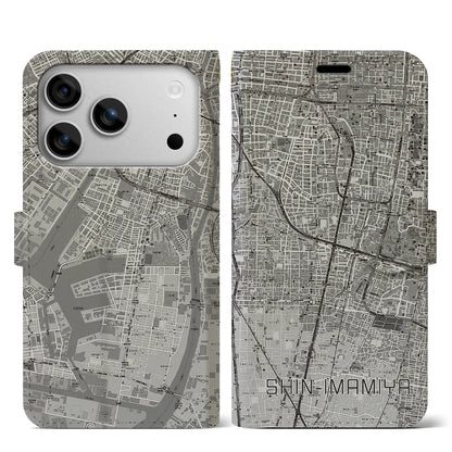 【新今宮（大阪府）】地図柄iPhoneケース（手帳タイプ）