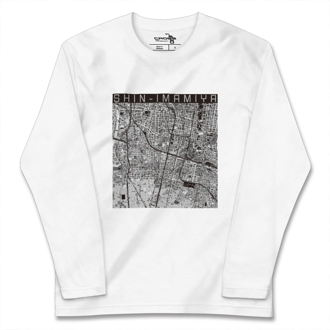【新今宮（大阪府）】地図柄ロングスリーブTシャツ
