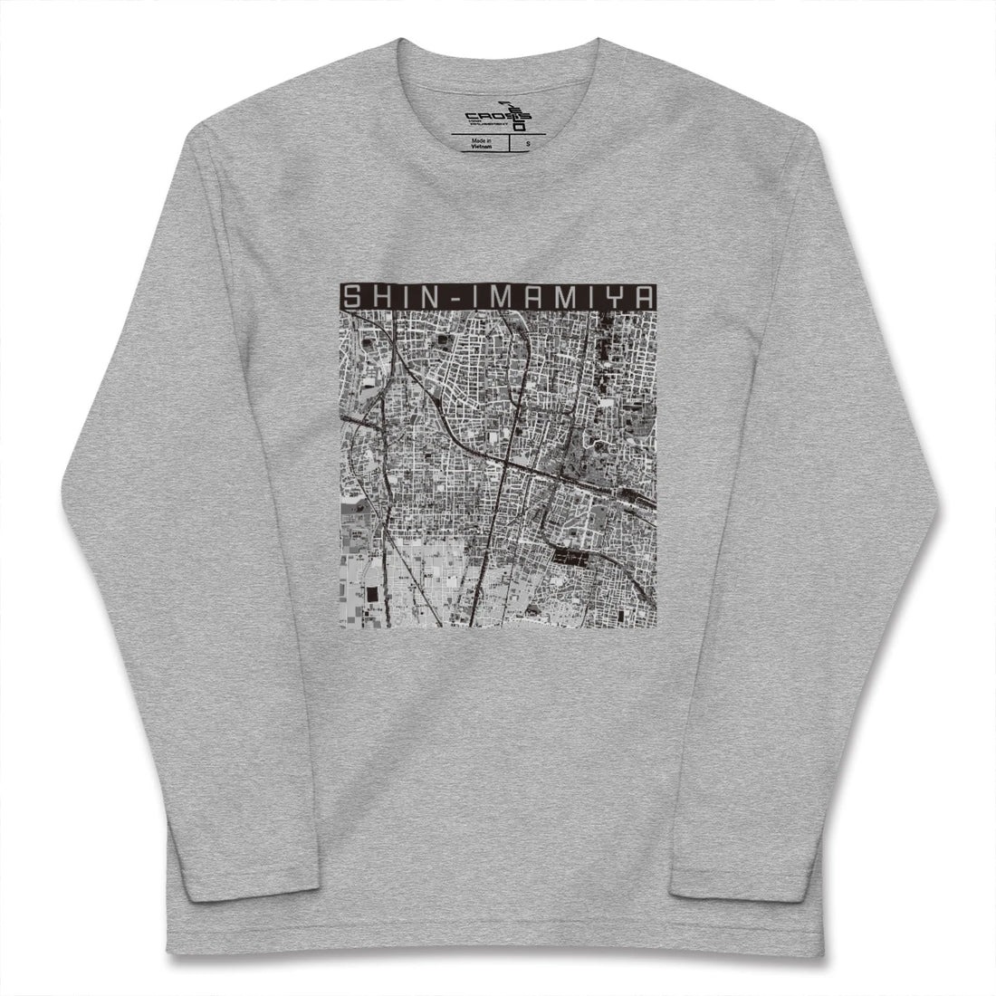 【新今宮(大阪府)】地図柄ロングスリーブTシャツ