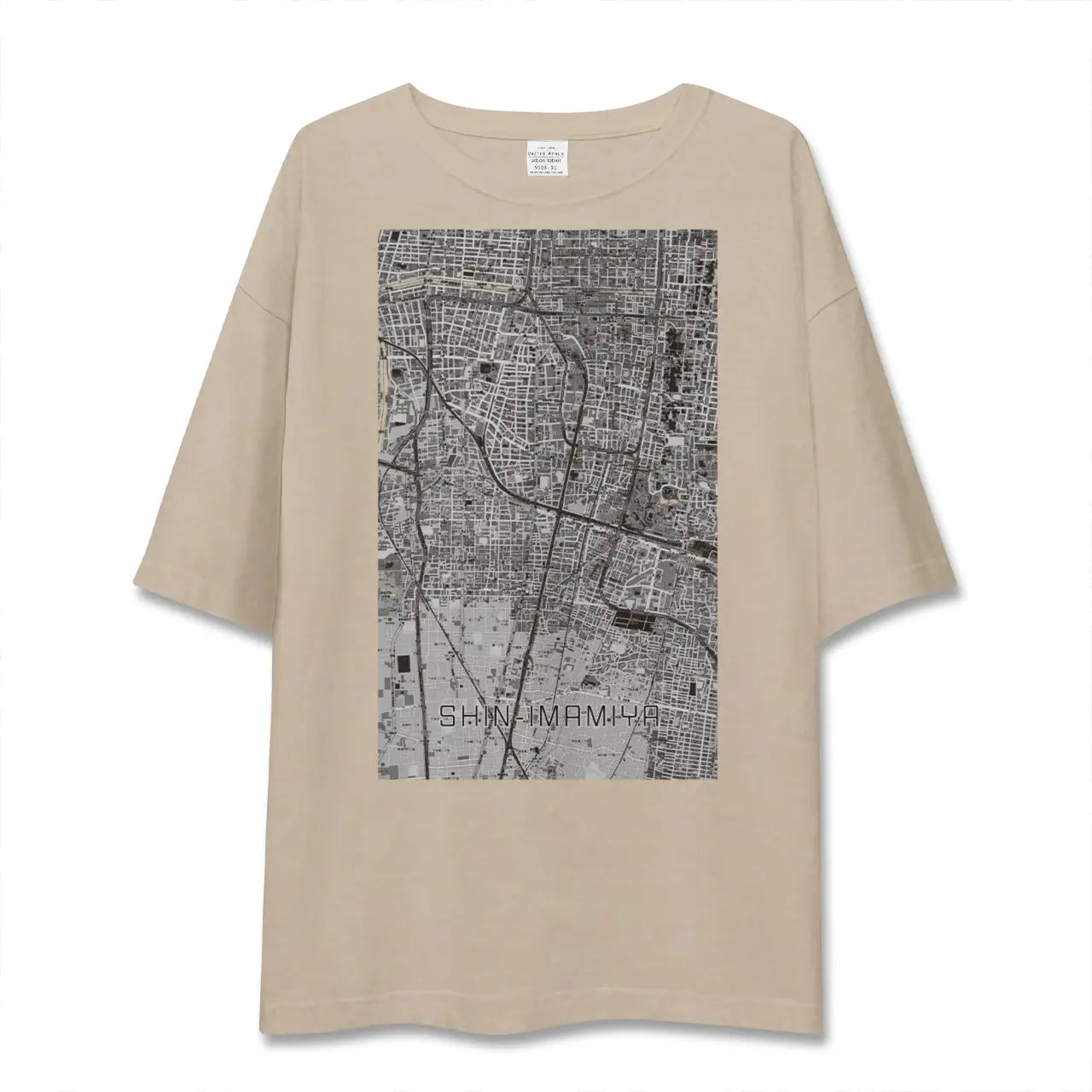 【新今宮（大阪府）】地図柄ビッグシルエットTシャツ