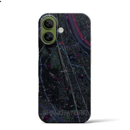 【新川崎（神奈川県）】地図柄iPhoneケース（バックカバータイプ）