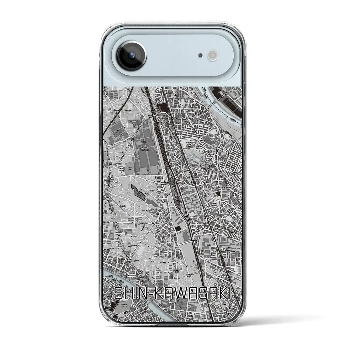 【新川崎（神奈川県）】地図柄iPhoneケース（クリアタイプ）モノトーン・iPhone 17 Pro Max 用