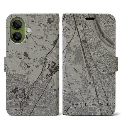 【新川崎（神奈川県）】地図柄iPhoneケース（手帳タイプ）