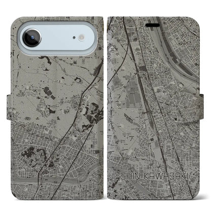 【新川崎（神奈川県）】地図柄iPhoneケース（手帳タイプ）