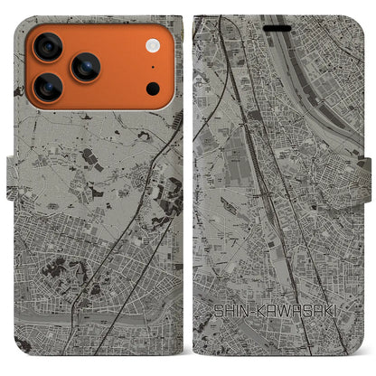 【新川崎（神奈川県）】地図柄iPhoneケース（手帳タイプ）