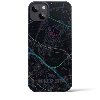 【新検見川（千葉県）】地図柄iPhoneケース（バックカバータイプ）