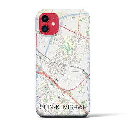 【新検見川（千葉県）】地図柄iPhoneケース（バックカバータイプ）