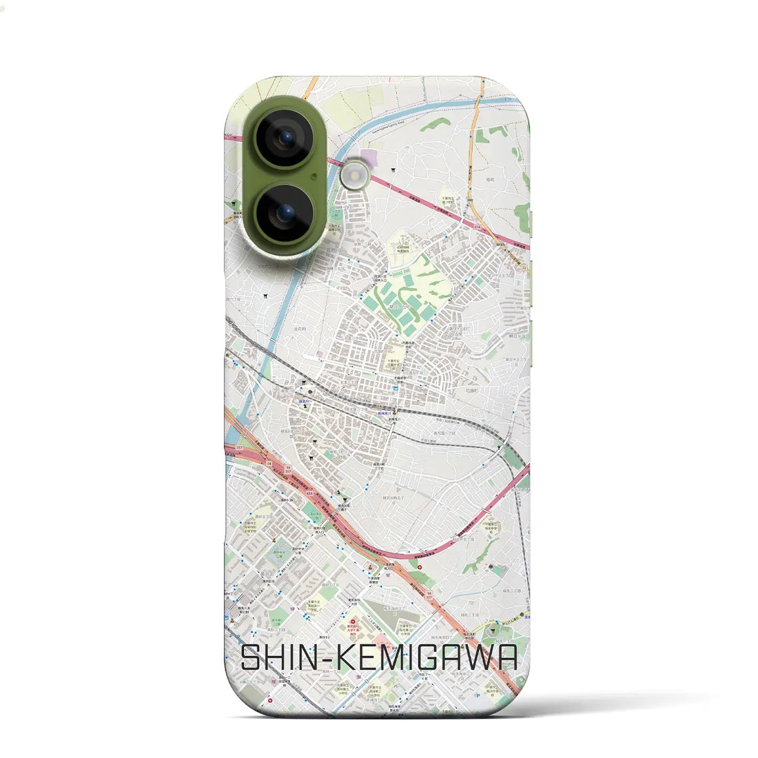 【新検見川（千葉県）】地図柄iPhoneケース（バックカバータイプ）ナチュラル・iPhone 17 Pro Max 用