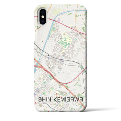 【新検見川（千葉県）】地図柄iPhoneケース（バックカバータイプ）