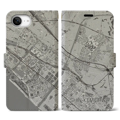 【新検見川（千葉県）】地図柄iPhoneケース（手帳タイプ）