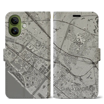 【新検見川（千葉県）】地図柄iPhoneケース（手帳タイプ）