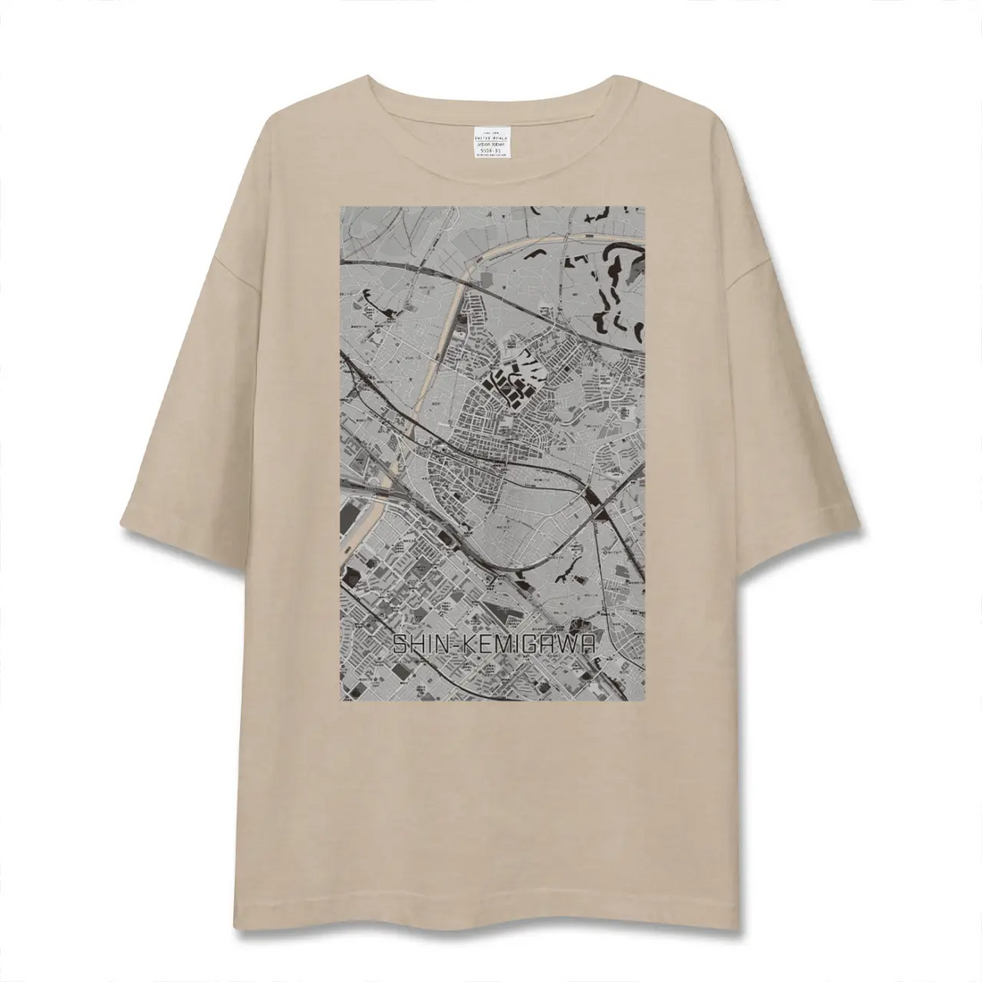 【新検見川（千葉県）】地図柄ビッグシルエットTシャツ