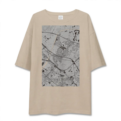 【新検見川（千葉県）】地図柄ビッグシルエットTシャツ