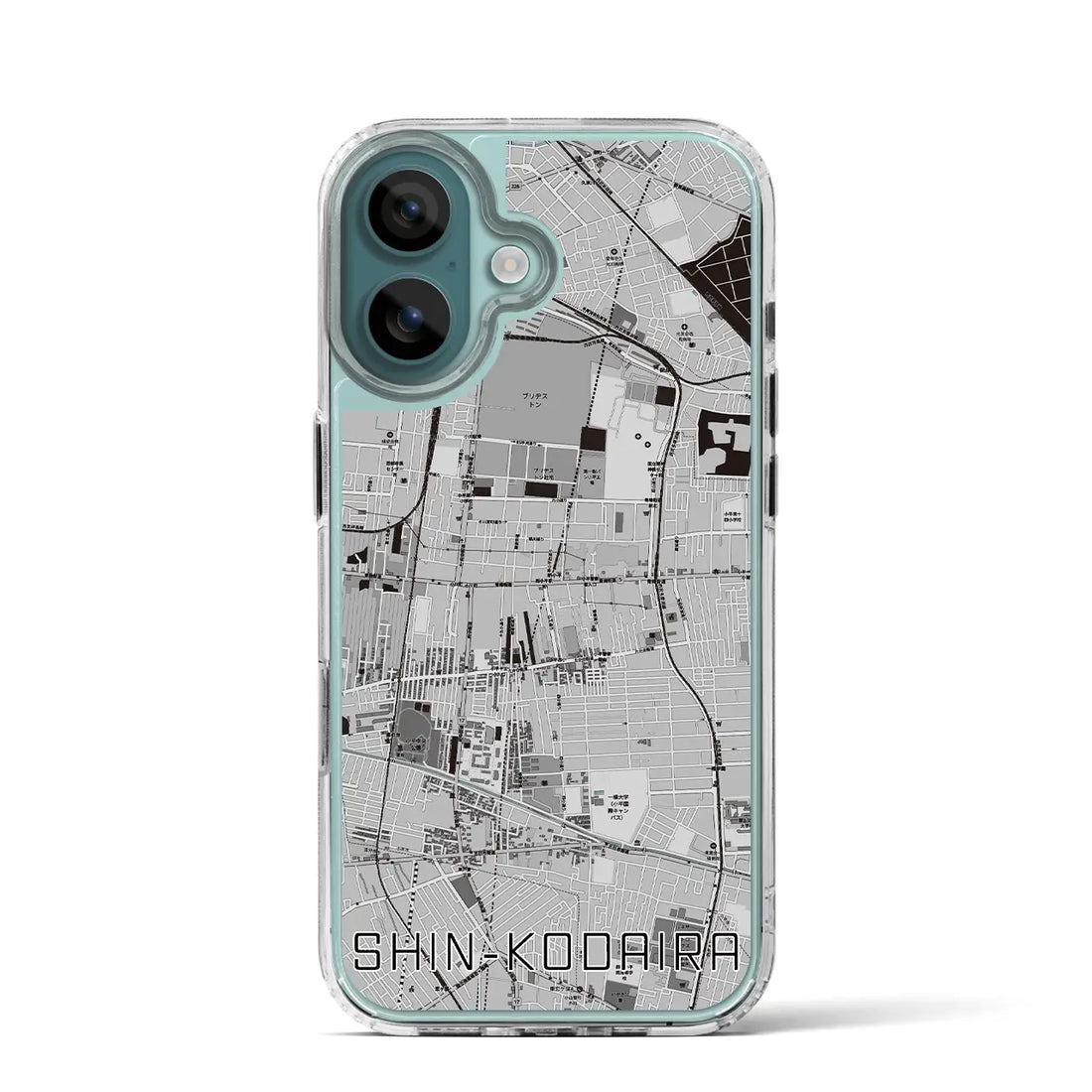 【新小平（東京都）】地図柄iPhoneケース（MagSafeタイプ）モノトーン・iPhone 16 Pro 用