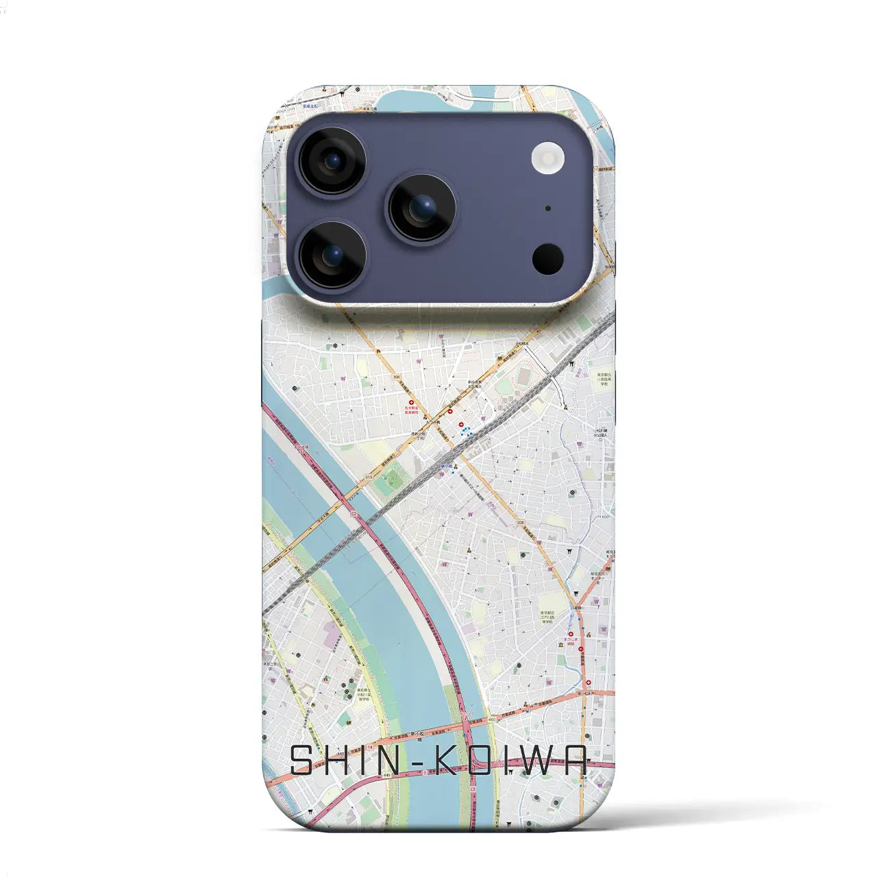 【新小岩（東京都）】地図柄iPhoneケース（バックカバータイプ）