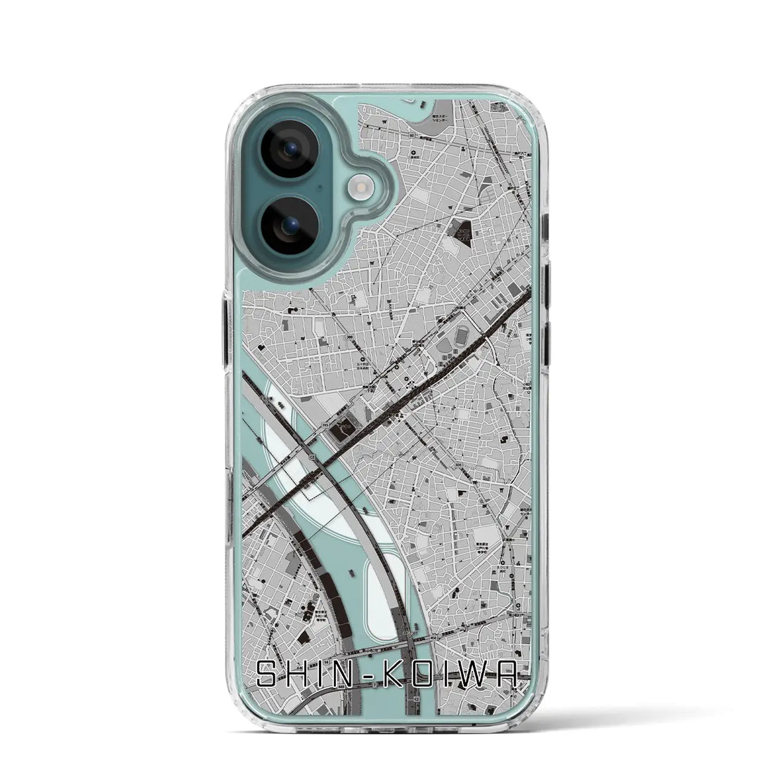 【新小岩(東京都)】地図柄iPhoneケース(MagSafeタイプ)モノトーン・iPhone 16 Pro 用