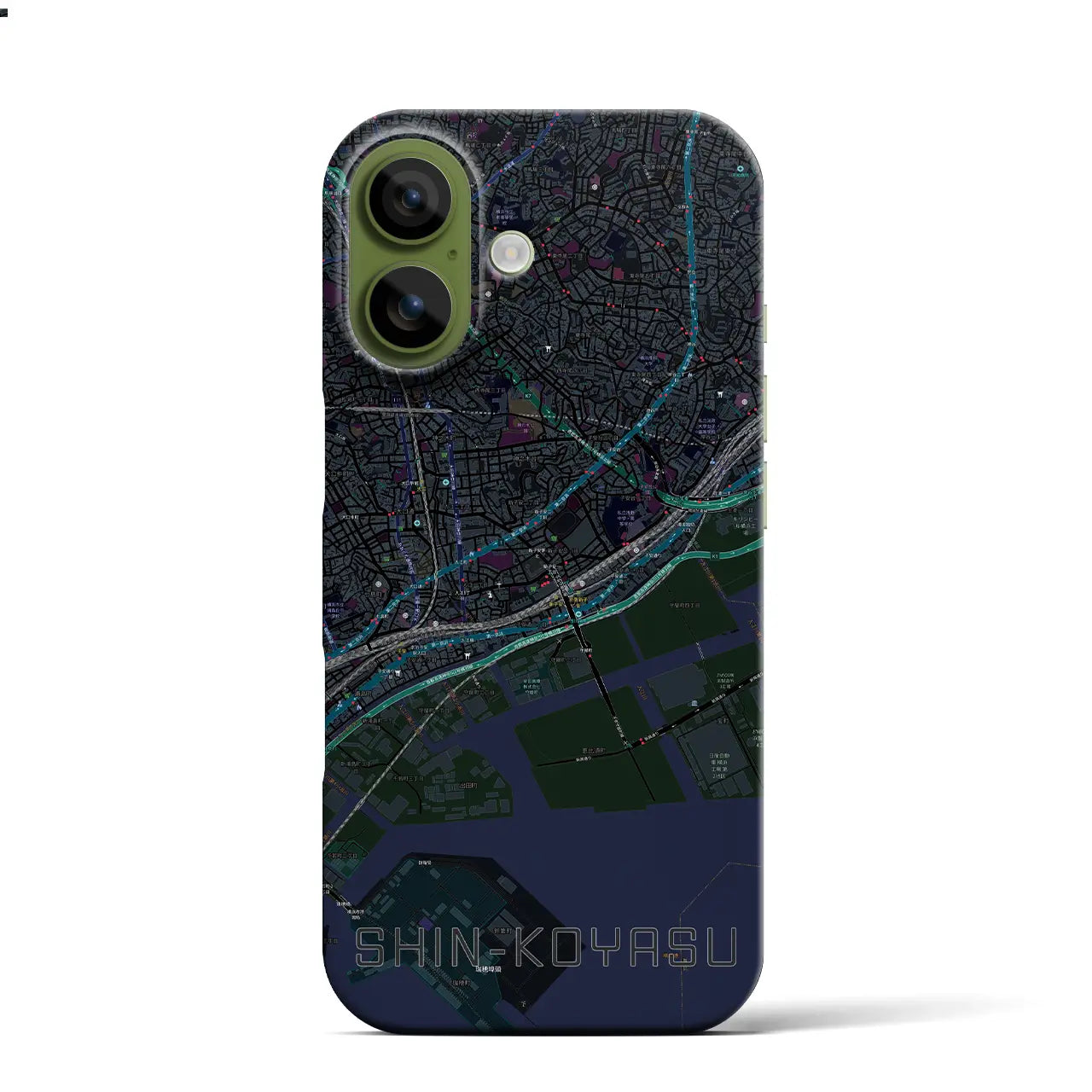 【新子安（神奈川県）】地図柄iPhoneケース（バックカバータイプ）