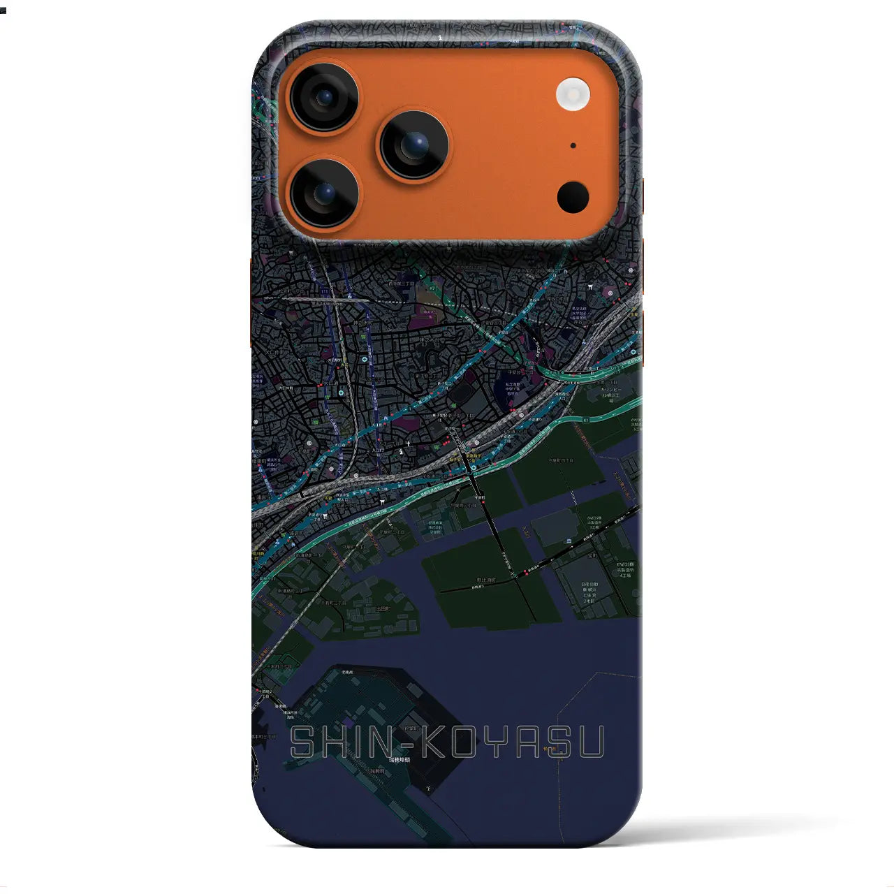 【新子安（神奈川県）】地図柄iPhoneケース（バックカバータイプ）