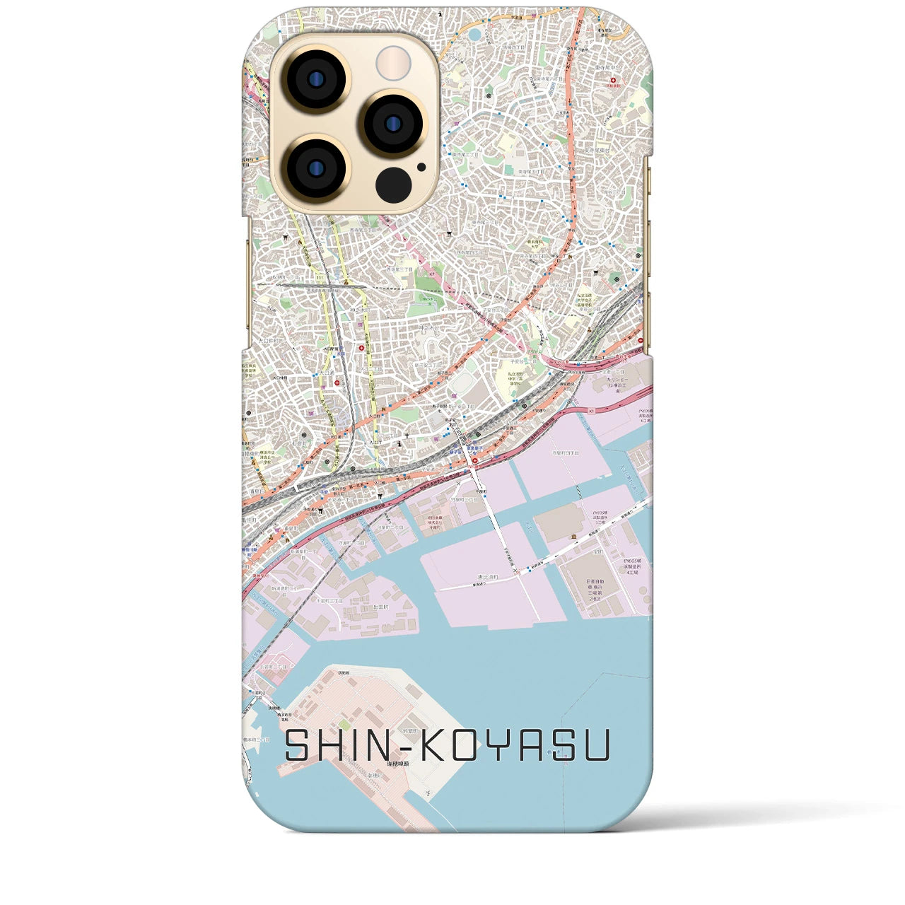 【新子安（神奈川県）】地図柄iPhoneケース（バックカバータイプ）