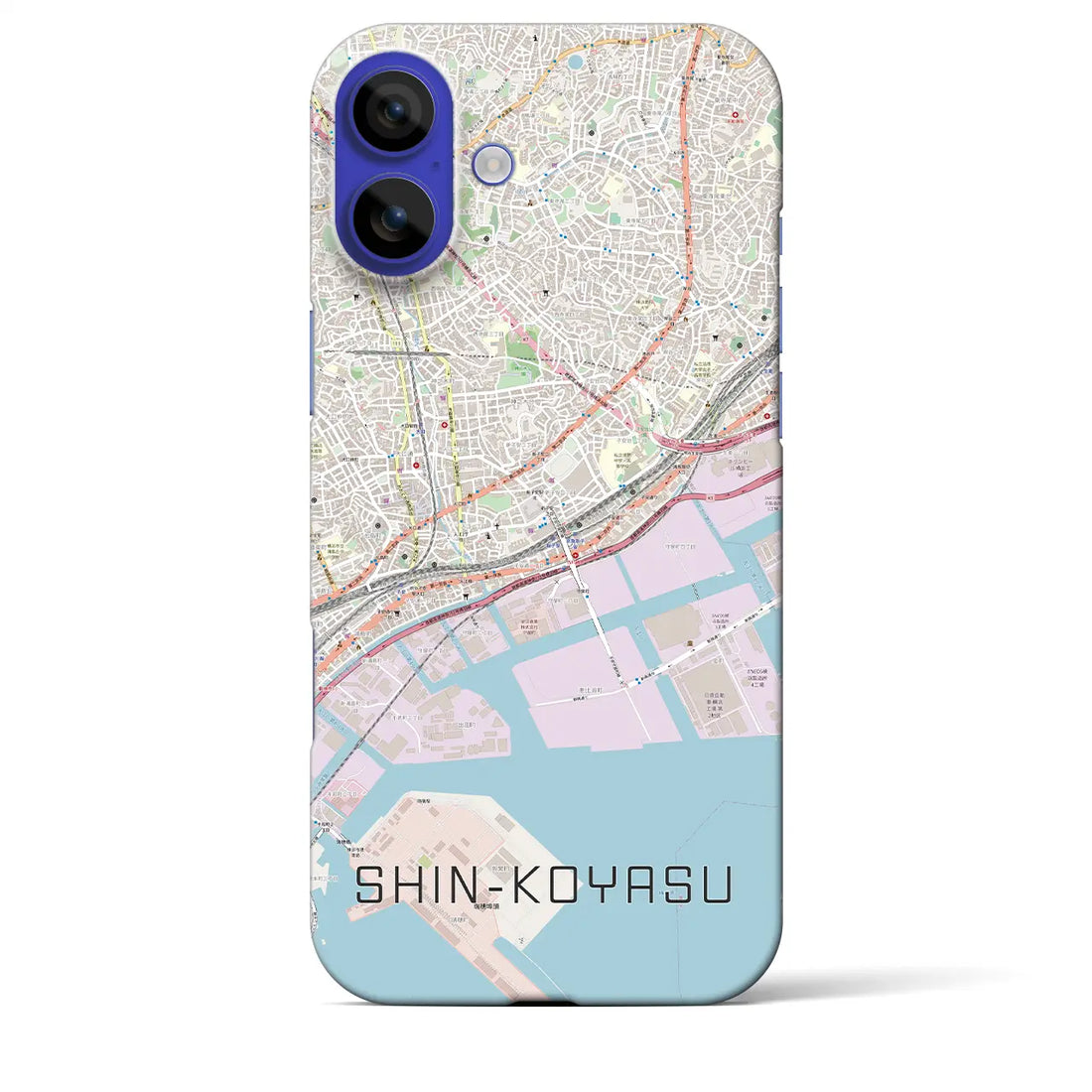 【新子安(神奈川県)】地図柄iPhoneケース(バックカバータイプ)ナチュラル・iPhone 16 Pro Max 用