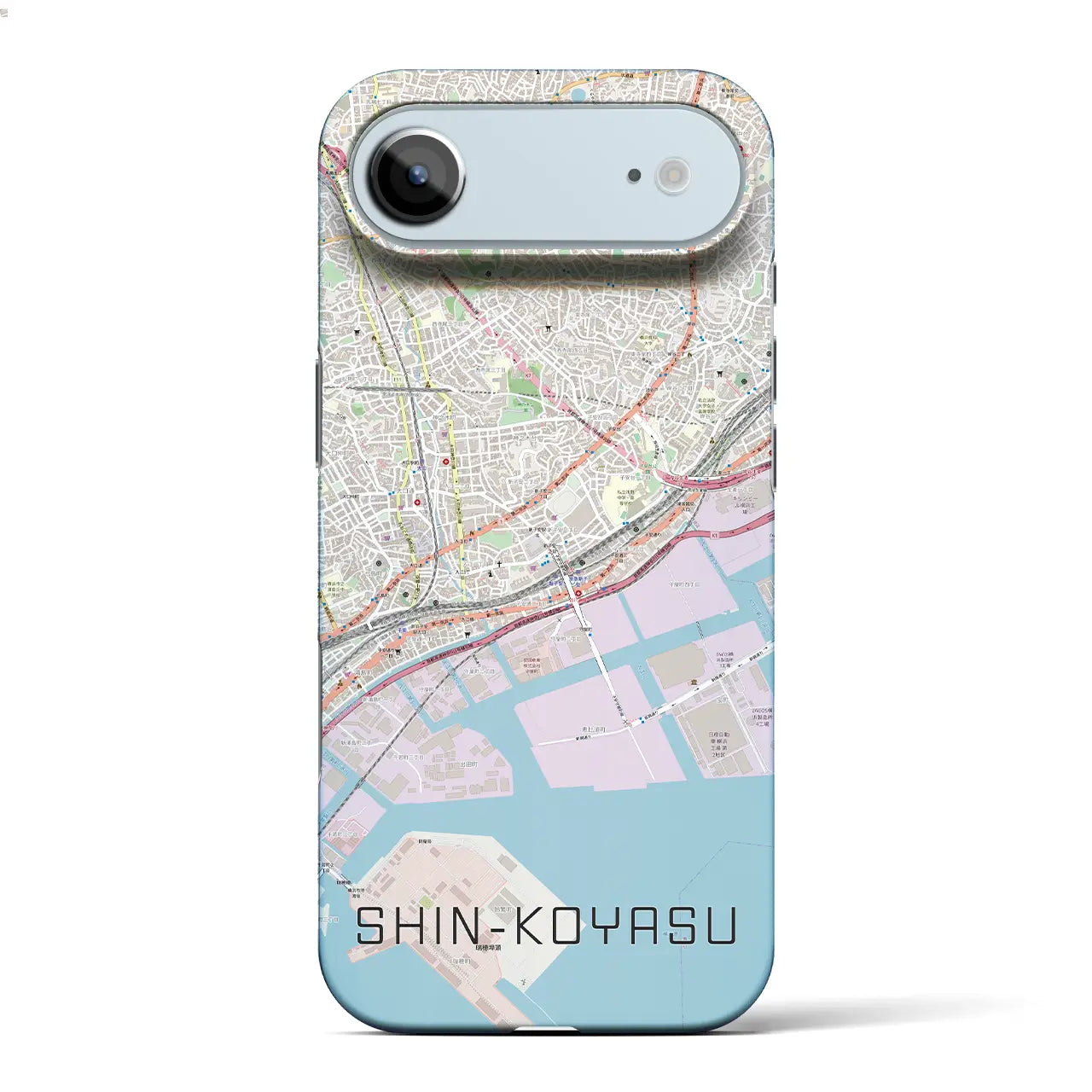 【新子安（神奈川県）】地図柄iPhoneケース（バックカバータイプ）
